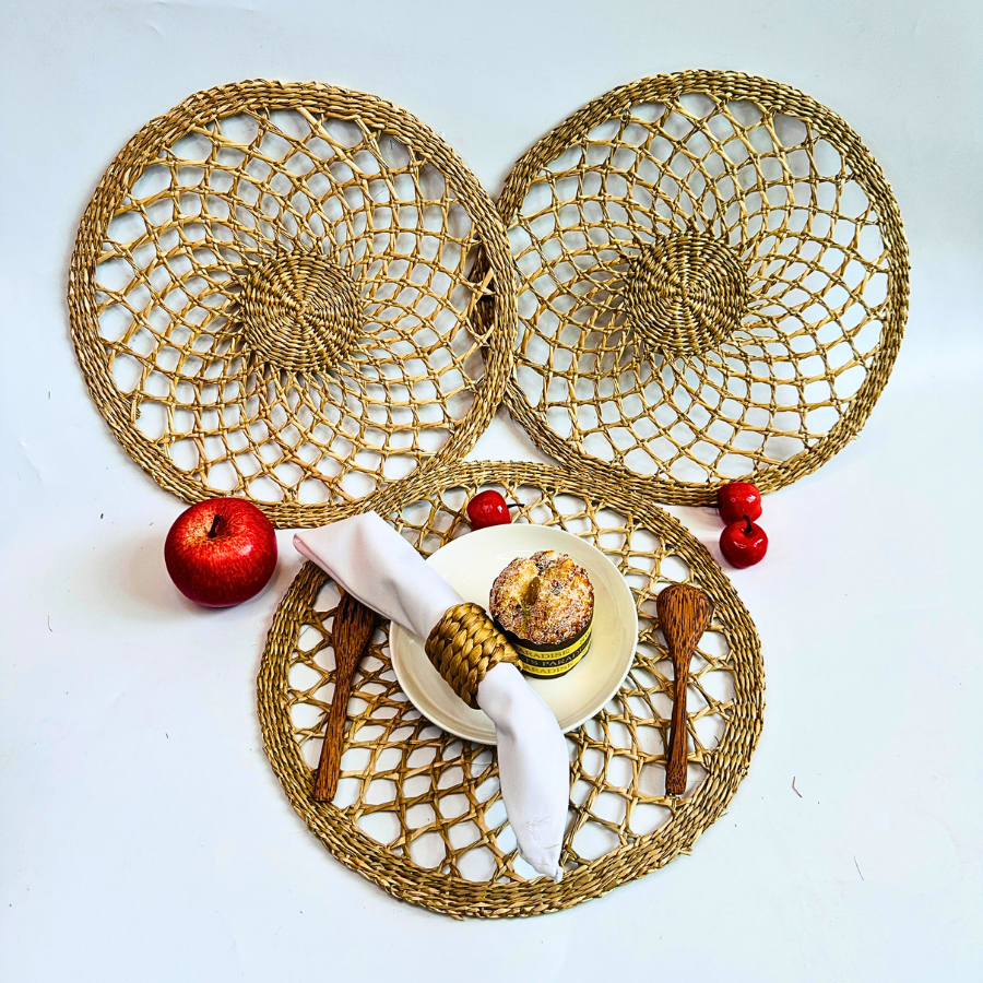 Set of 6 Seagrass Charger Mats 14 inch Handmade Christmas And New Year Gift