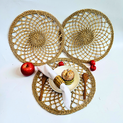 Set of 6 Seagrass Charger Mats 14 inch Handmade Christmas And New Year Gift