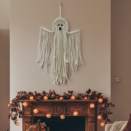 Handmade Halloween Decor: Cute Macrame Ghost Wall Art Gift