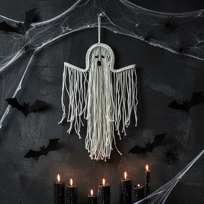 Handmade Halloween Decor: Cute Macrame Ghost Wall Art Gift