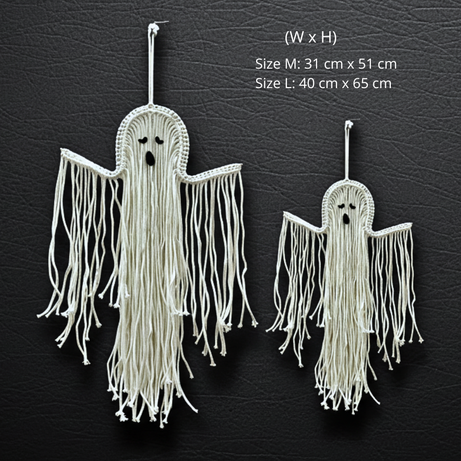 Handmade Halloween Decor: Cute Macrame Ghost Wall Art Gift