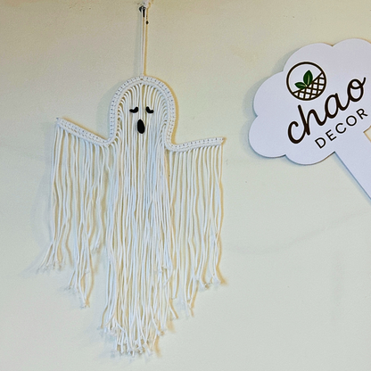 Handmade Halloween Decor: Cute Macrame Ghost Wall Art Gift