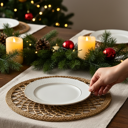 Set of 6 Seagrass Charger Mats 14 inch Handmade Christmas And New Year Gift