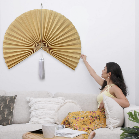 Natural Bamboo Wall Fan Vinatage Style Decoration For Your Home