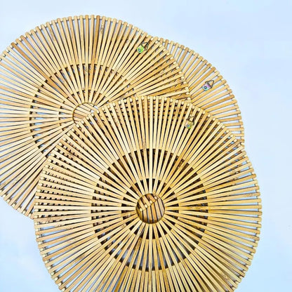 Bamboo Wall Art Boho Home Decor Handmade Wall Hanging Gift for New Year