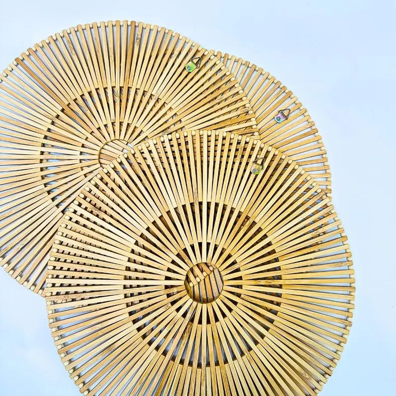 Bamboo Wall Art Boho Home Decor Handmade Wall Hanging Gift for New Year