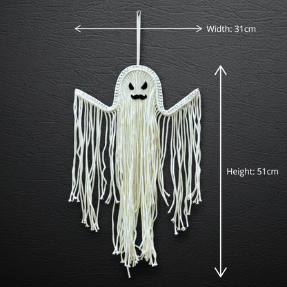 Handmade Macrame Ghost Decor Spooky Boho Halloween Wall Art