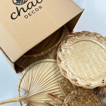 Boho Woven Wall Basket Set Rattan Seagrass Christmas Decor