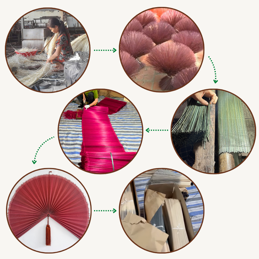 Handmade Wall Fan, Bamboo Wall Fan 40 inches, Vintage Boho Hanging Fan, Colorful Wall Fan Decor, Handmade Birthday Gift