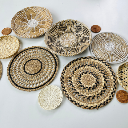 Set of 13 Boho Wall Baskets: Handwoven Seagrass Decor And Gift