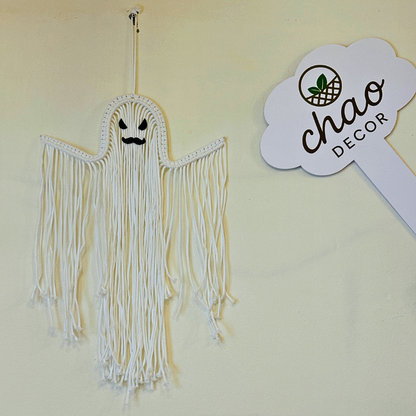 Handmade Macrame Ghost Decor Spooky Boho Halloween Wall Art