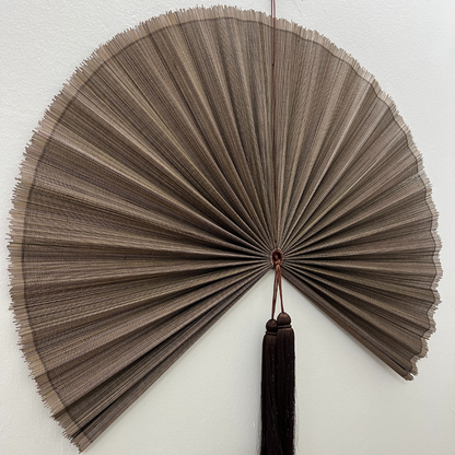 Chestnut Brown Bamboo Fan Birthday Gift Wall Hanging Fan