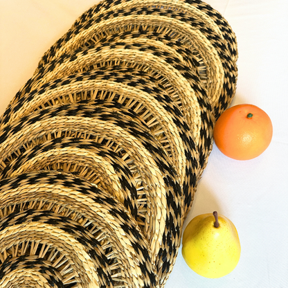 Set 6 Handwoven Natural Seagrass Placemats 14 inch Eco-Friendly Home, Kitchen Decor