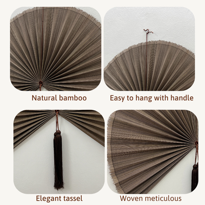 Chestnut Brown Bamboo Fan Birthday Gift Wall Hanging Fan