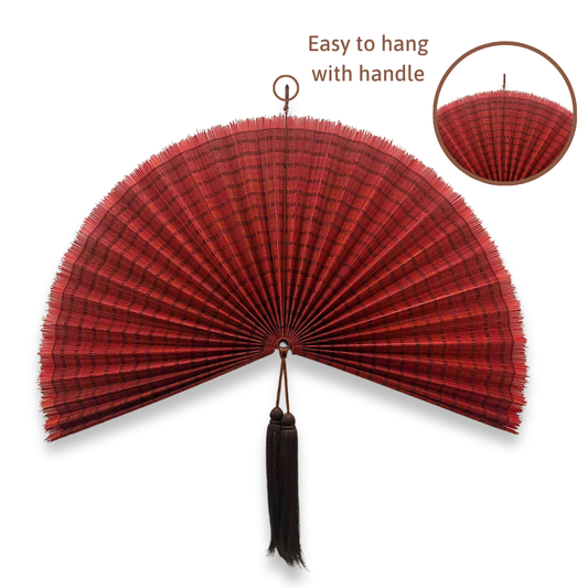Red Wine Bamboo Wall Fan Decor From Vietnamese Craftmen