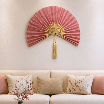Large Bamboo Fan Wall Hanging Headboard For Gift And Decoration