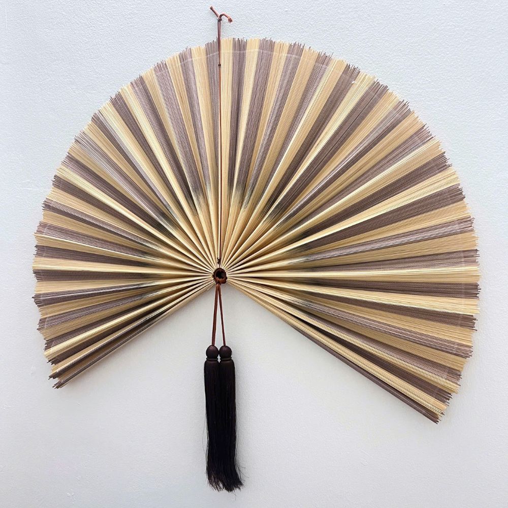 Decorative Bamboo Wall Fan Handmade Home Accent for Living Room Bedroom and Entryway