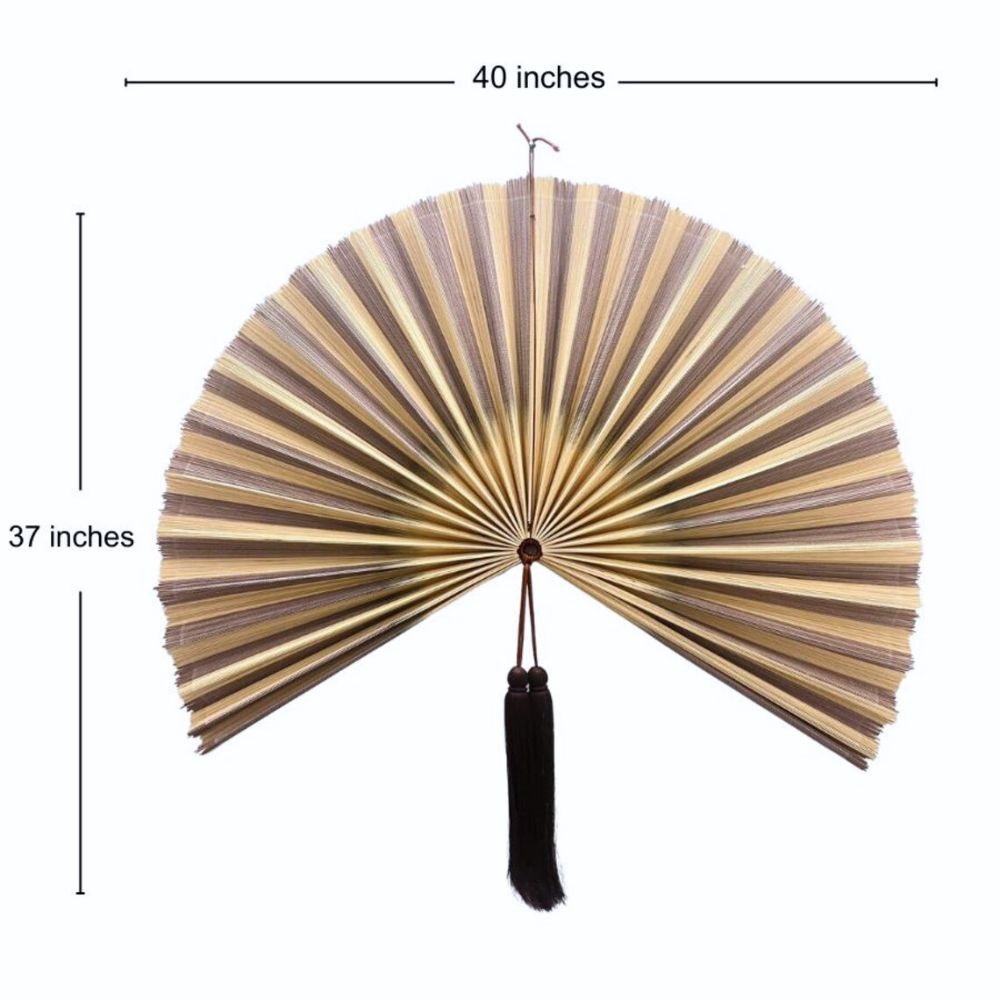 Decorative Bamboo Wall Fan Handmade Home Accent for Living Room Bedroom and Entryway