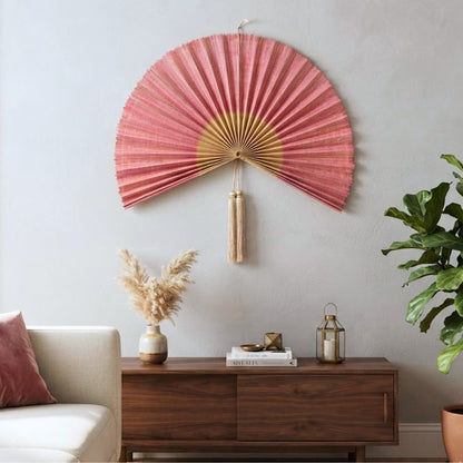 Large Bamboo Fan Wall Hanging Headboard For Gift And Decoration