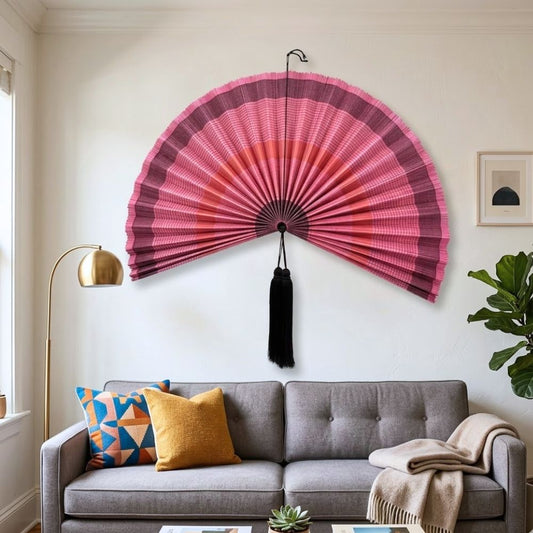 Oversized Large Bamboo Wall Fan – Handwoven Natural Bamboo Wall Decor, Boho Statement Headboard & Wall Hanging