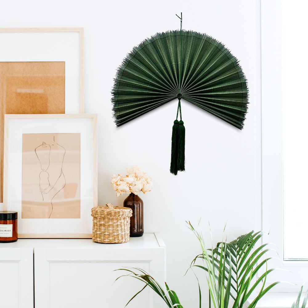 Bamboo Wall Fan – Summer Folding Wall Decor for Living Room Bedroom Headboard