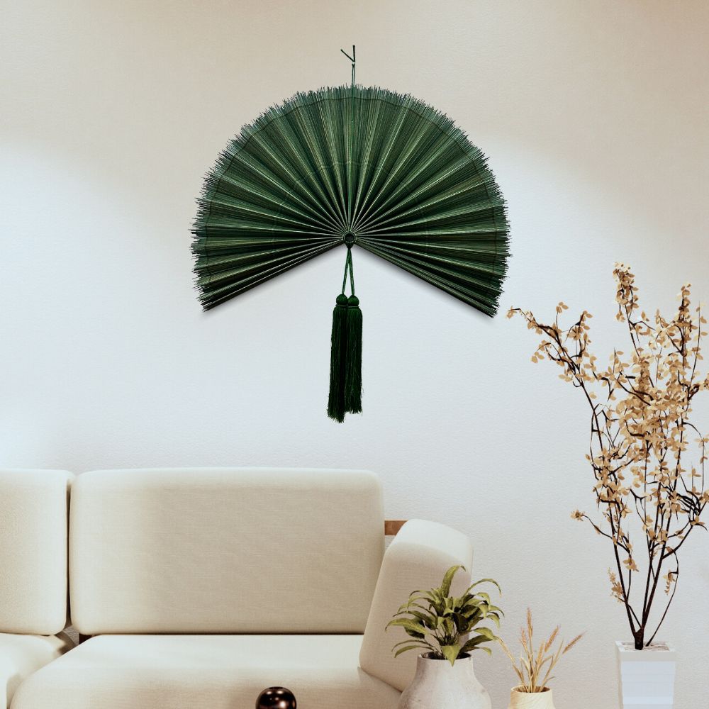 Bamboo Wall Fan – Summer Folding Wall Decor for Living Room Bedroom Headboard