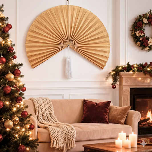 Natural Bamboo Wall Fan Vinatage Style Decoration For Your Home