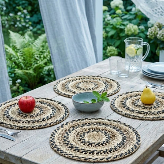 Handwoven Natural Seagrass Placemats 14 inch Eco-Friendly Home, Kitchen Decor