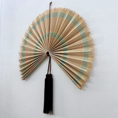 Woven Bamboo Wall Fan, Handmade Minimalist Wall Art Decor, Decorative Bamboo Fan Wall Hanging