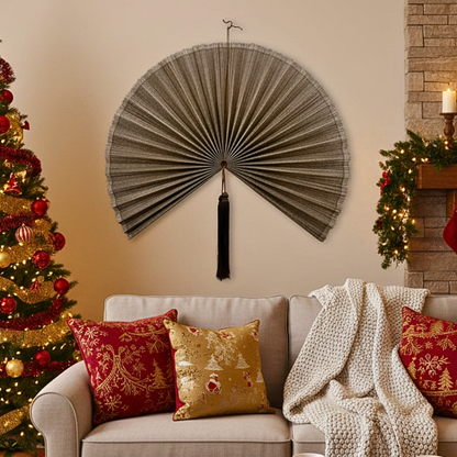 Chestnut Brown Bamboo Fan Birthday Gift Wall Hanging Fan