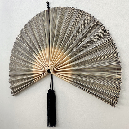 Large Handcrafted Bamboo Fan Wall Decor, Japandi Boho Wall Hanging for Bedroom & Living Room