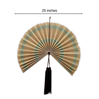 Woven Bamboo Wall Fan, Handmade Minimalist Wall Art Decor, Decorative Bamboo Fan Wall Hanging