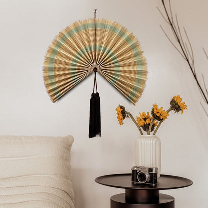 Woven Bamboo Wall Fan, Handmade Minimalist Wall Art Decor, Decorative Bamboo Fan Wall Hanging