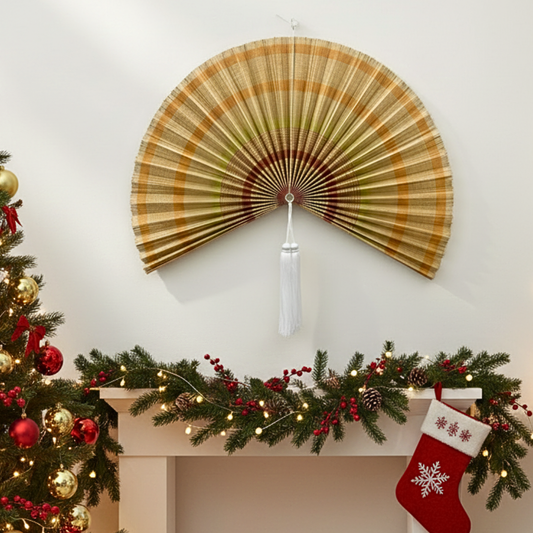 Boho Handmade Bamboo Wall Fan Woven Wall Art & New Year Gift