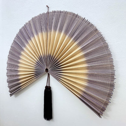 Large Bamboo Fan Wall Decor Handmade Boho Wall Art Oversized Asian Wall Hanging for Living Room Bedroom Headboard