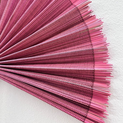 Bamboo Wall Fan 20" Handmade – Boho Decor with Tassel, Woven Wall Hanging Gift