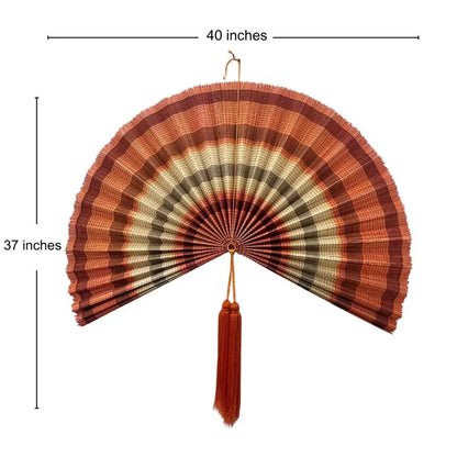 Large Decorative Bamboo Fan Wall Decor – Natural Boho Style