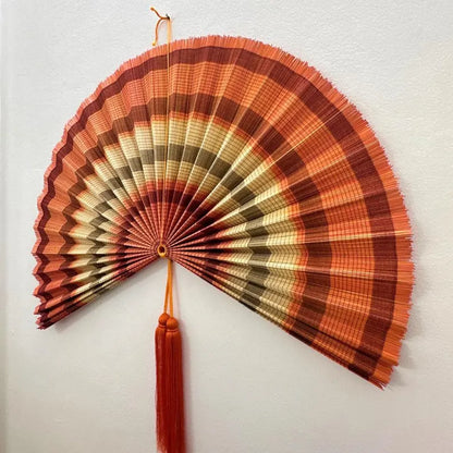 Large Decorative Bamboo Fan Wall Decor – Natural Boho Style